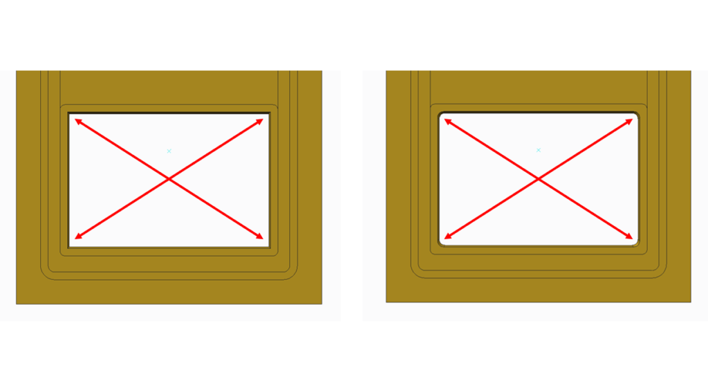 CNC milling drawings, sharp corner, R corner, gold anodized aluminum parts