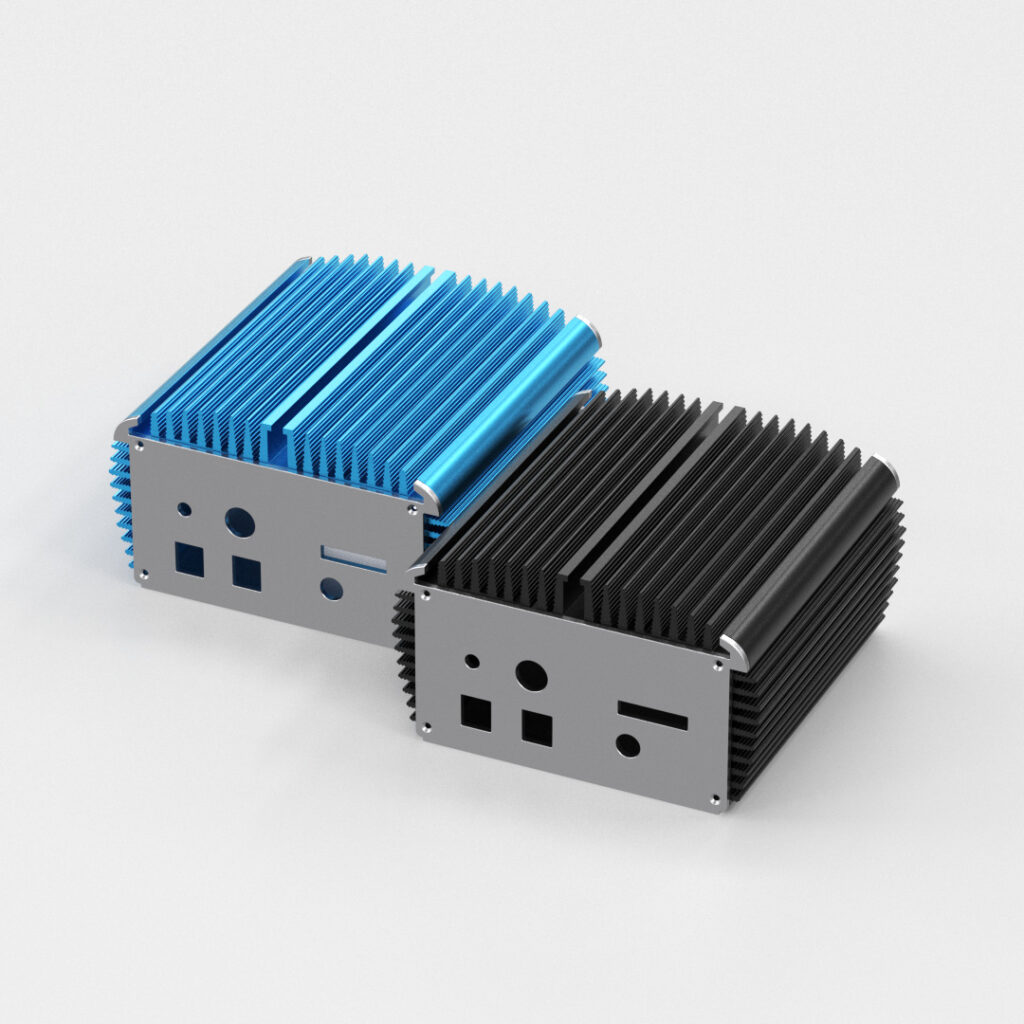 Black anodized color, aluminum extrusion boxes for Industrial Isolated Multi-Bus Converter